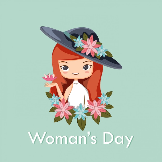 Plik wektorowy kobieta i kwiat na dzień kobiet plakat