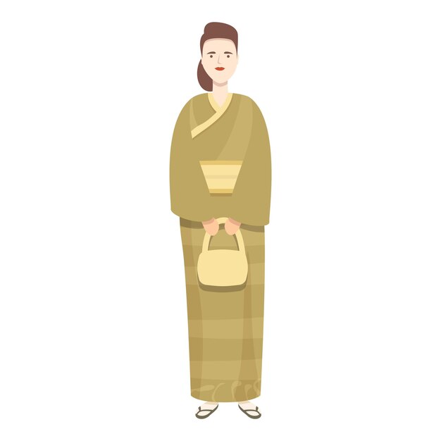 Plik wektorowy kobieta kimono ikona kreskówka wektor osoba azjatycka projekt kostiumu