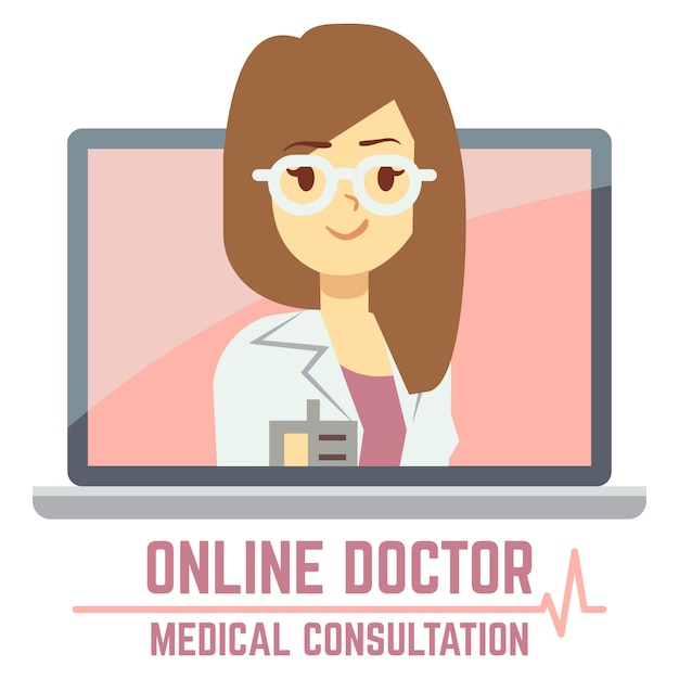 Kobieta Konsultacji Online Lekarz Koncepcji
