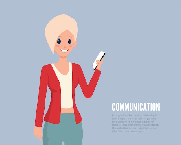 Plik wektorowy kobieta ludzie w komunikacyjnej kreskówce infographic.