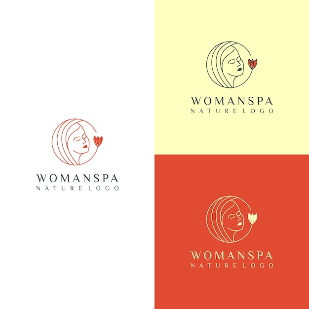 Plik wektorowy kobieta spa logo desing ikona wektor