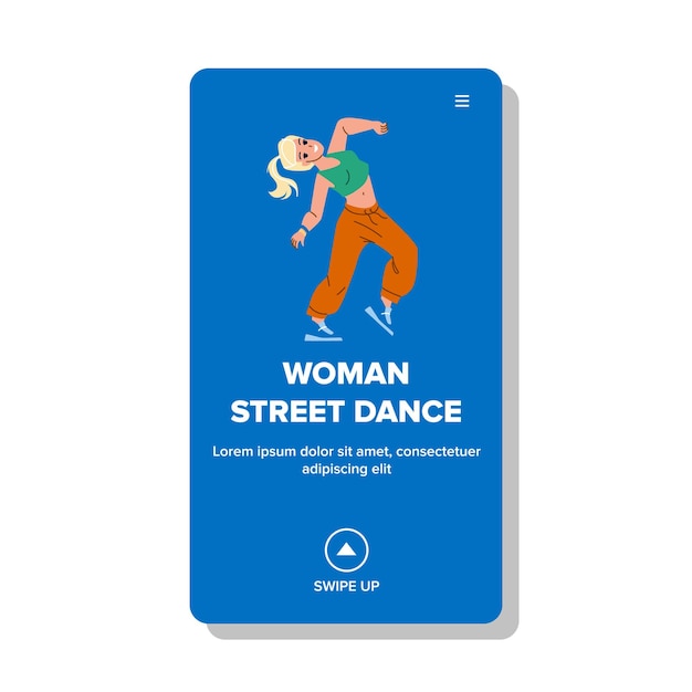 Kobieta Street Dance Choreografia Performance Vector