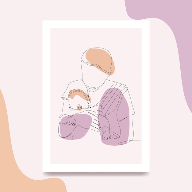 Kobieta Trzyma W Ramionach Noworodka Plakat Na Dzień Matki I Noworodka