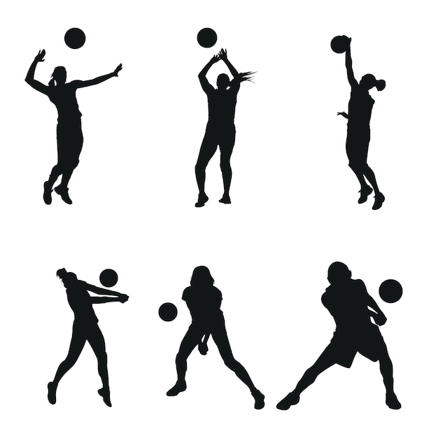 Plik wektorowy kobieta volly piłka plaży lub pracy zespołowej logo ilustracja