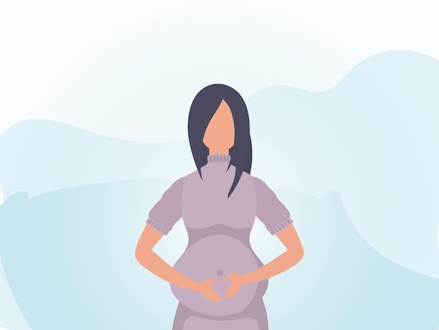 Plik wektorowy kobieta w ciąży baner w delikatnych tonach vector