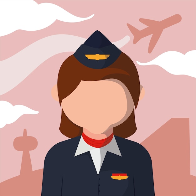 Plik wektorowy kobieta zawód stewardesa