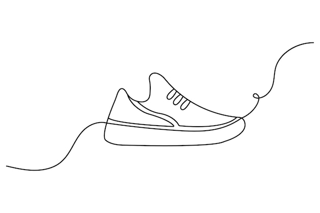 Kobiety buty ciągły rysunek jednej linii i minimalistyczna ilustracja wektorowa konturów