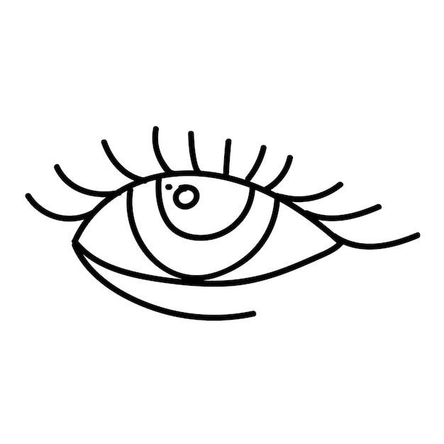 Kobiety Oko Ikona Ręcznie Rysowane Ilustracji Wektorowych