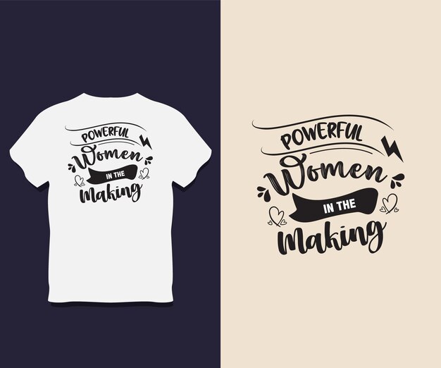 Kobiety Typografia T Shirt Design Z Wektorem