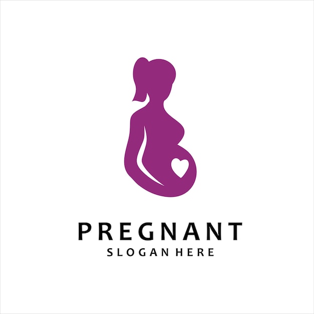 Kobiety W Ciąży Logo Wektor Ikona Szablon