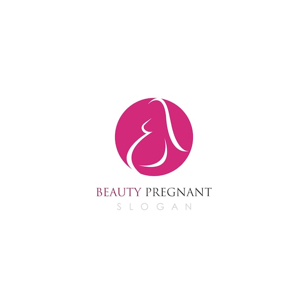 Kobiety W Ciąży Logo Wektor Ikona