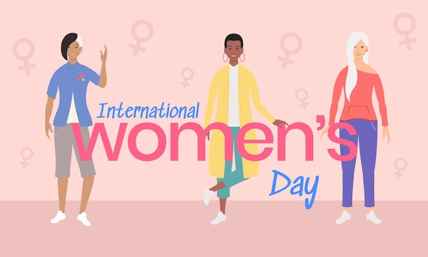 Kobiety w różnym wieku i kulturach razem w międzynarodowym dniu kobiet