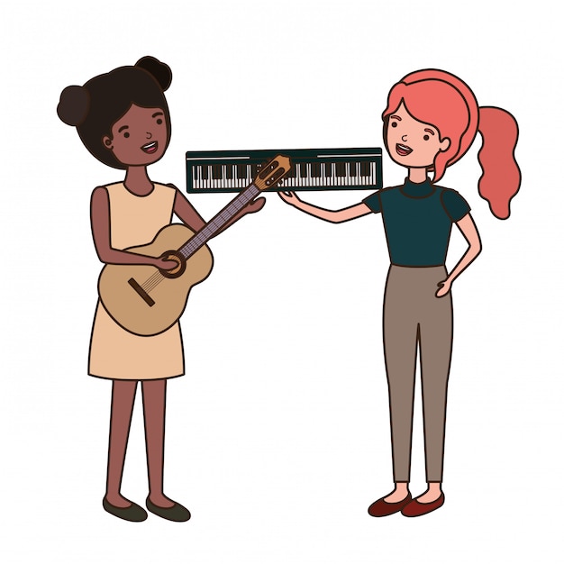 Kobiety Z Charakterem Instrumentów Muzycznych