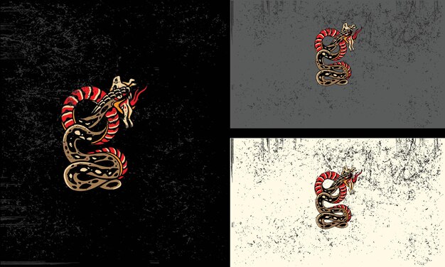 Kobra królewska jeść królika wektor ilustracja projekt maskotki