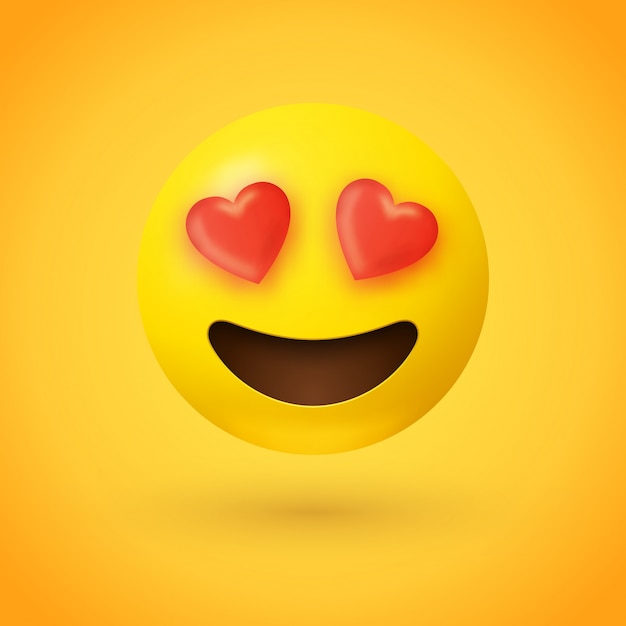 Kochający emoji oczu