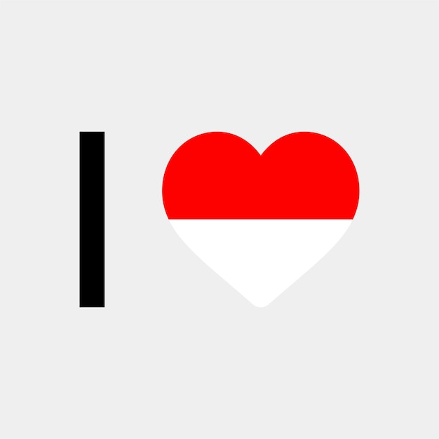 Kocham Indonezja Country Heart ilustracja wektorowa