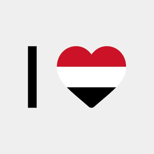 Kocham Jemen Country Heart ilustracja wektorowa