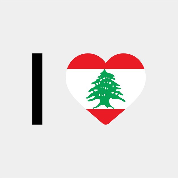 Kocham Liban Country Heart ilustracja wektorowa