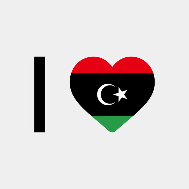 Kocham Libię Country Heart ilustracja wektorowa