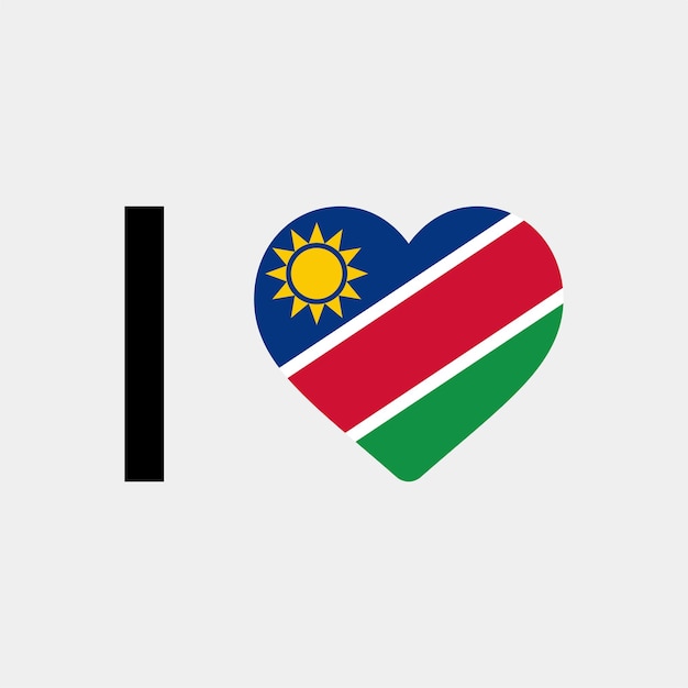 Kocham Namibia Country Heart Ilustracja Wektorowa