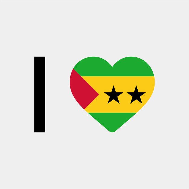 Kocham Sao Tome and Principe Country Heart ilustracja wektorowa