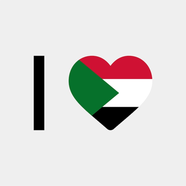Kocham Sudan Country Heart ilustracja wektorowa
