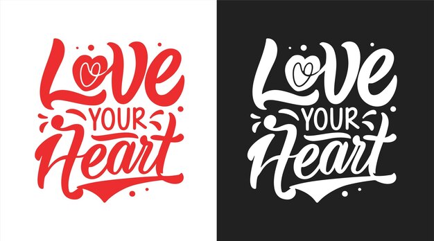 Plik wektorowy kocham twój sercowy projekt typografii