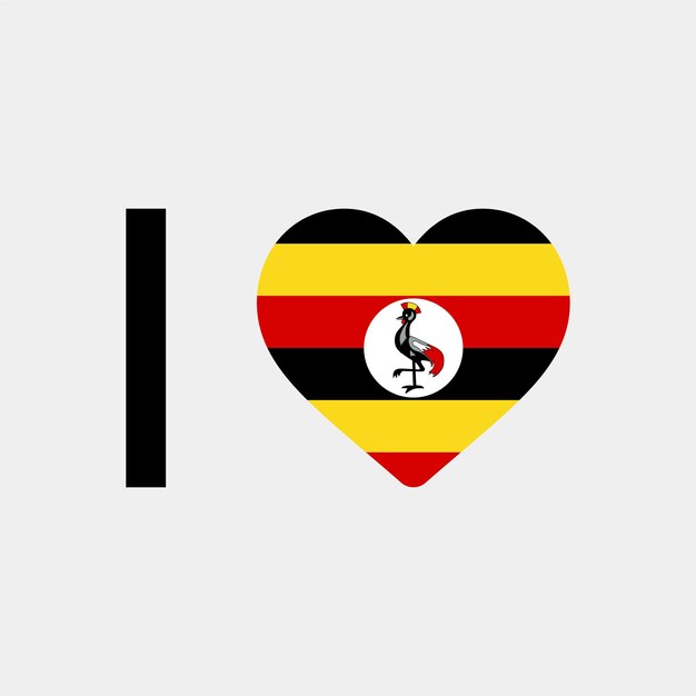 Kocham Uganda Country Heart ilustracja wektorowa