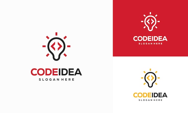 Kod Idea Logo Projektuje Koncepcja Wektor Ikona Symbolu Logo Programisty