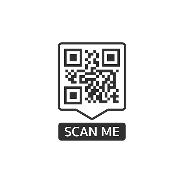 Kod QR na smartfona Napis zeskanuj mnie ikoną smartfona Kod QR do płatności Vector