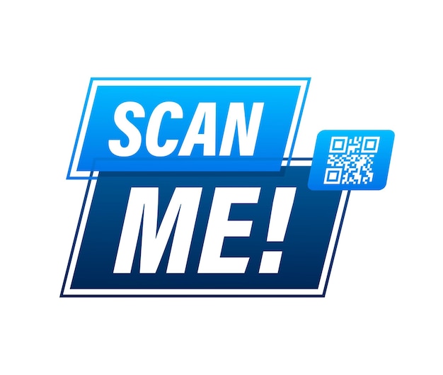 Kod QR na smartfona Napis zeskanuj mnie ikoną smartfona Kod QR do płatności