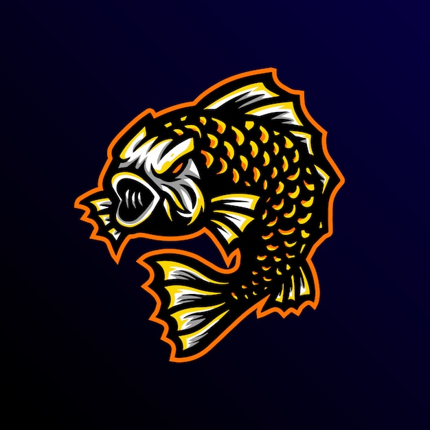 Koi Maskotka Logo Esport Gaming