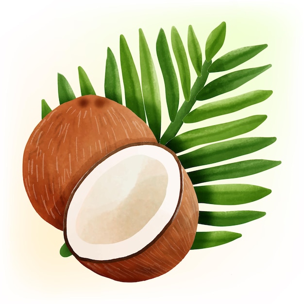 Plik wektorowy kokos to pyszny letni owoc p2