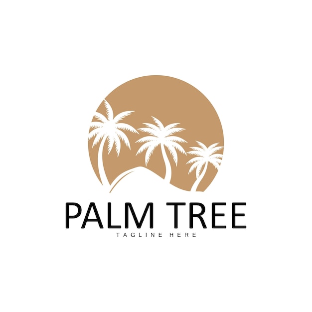 Plik wektorowy kokosowe drzewo logo design beach plant vector palm tree summer illustration template