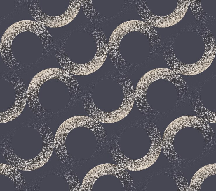 Koła 50s 60s 70s Retro Fashion Seamless Pattern Vector Abstract Background