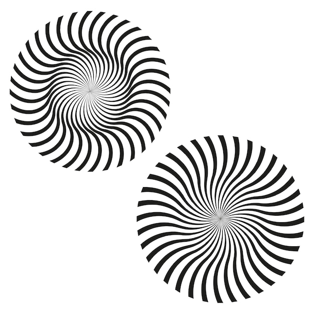 Koła promienie spiralne. Cyfrowa eksplozja. Ilustracja wektorowa.