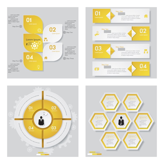 Kolekcja 4 żółty Kolor Szablonu Projektu.