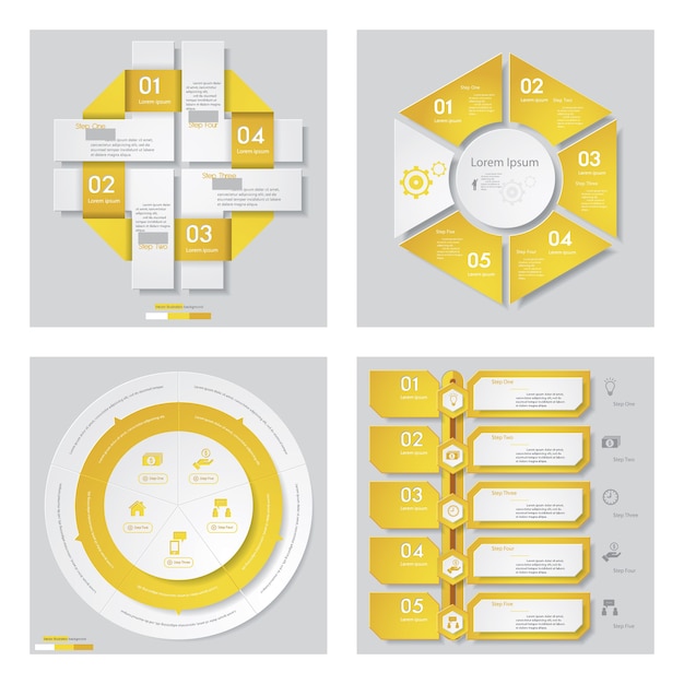 Kolekcja 4 żółty Kolor Szablonu Projektu.