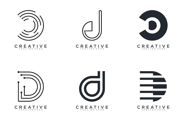 Plik wektorowy kolekcja abstrakcyjna litery d logo ikona zestaw projekt dla biznesu