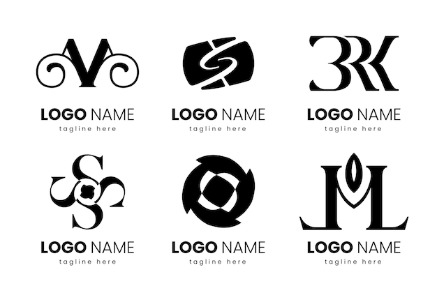 Kolekcja abstrakcyjnej początkowej litery n logo projektu