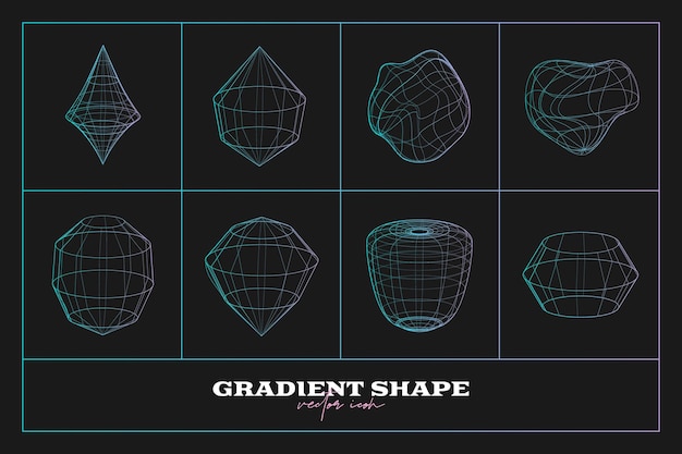 Kolekcja Abstrakcyjnych Geometrycznych Kształtów Ikon