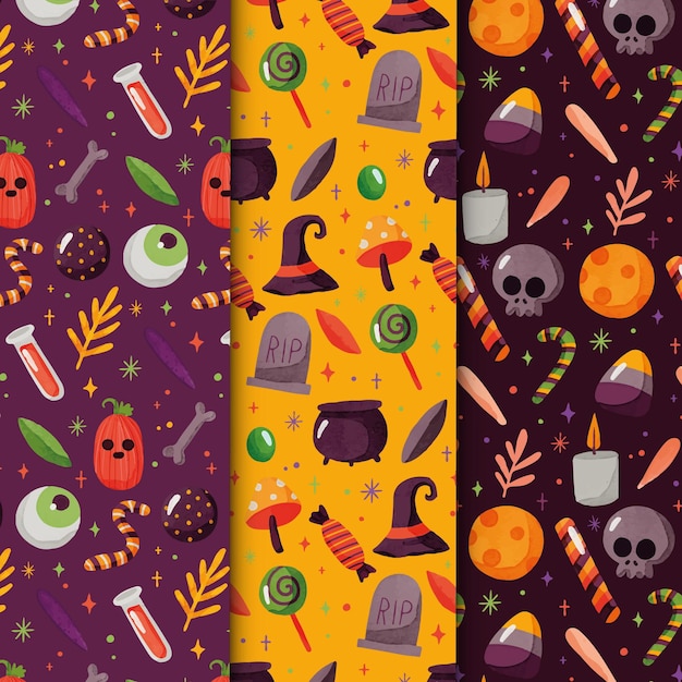 Kolekcja akwareli halloweenowych