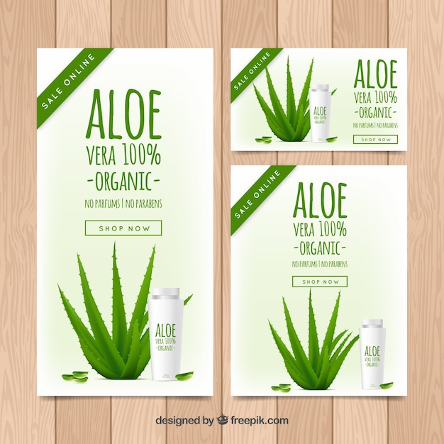 Kolekcja Banerów Produktów Aloe Vera