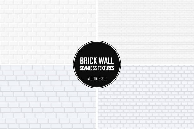 Kolekcja bezszwowych tła ceglanego muru Białe geometryczne tekstury