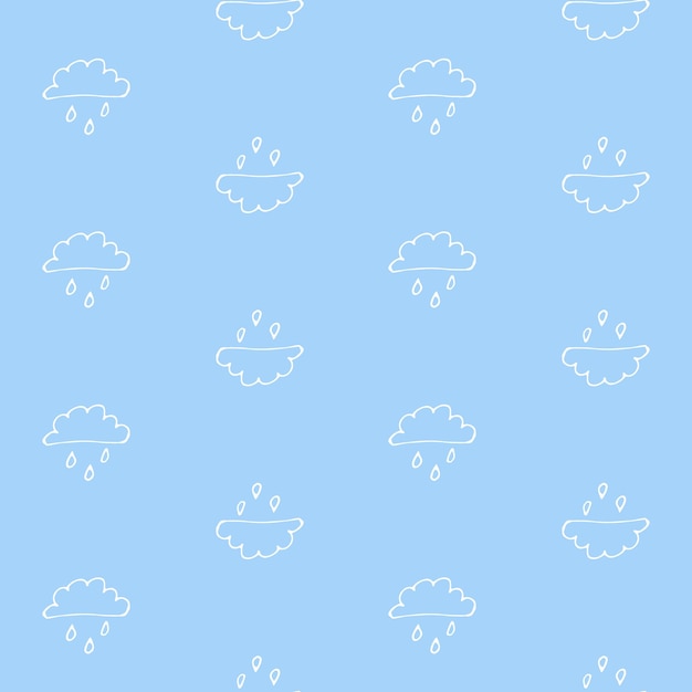 Kolekcja bezszwowych wzorów dla dzieci zaprojektowana przez Doodle z Sun Cloud Rainbow lub Star