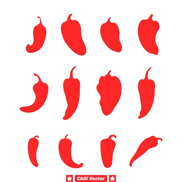 Kolekcja Chili Vector Perfect for Food Blogs and Recipes