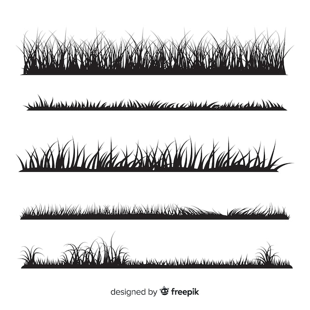 Kolekcja Czarne Sylwetki Granicy Trawy