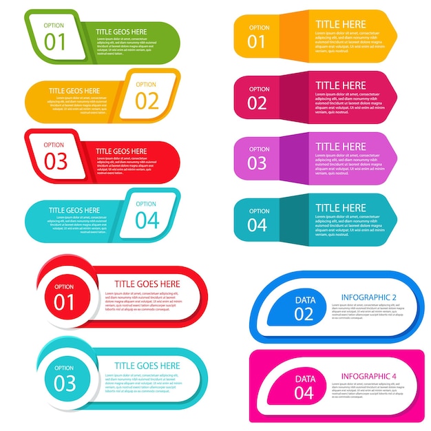 Kolekcja element gradientu infographic