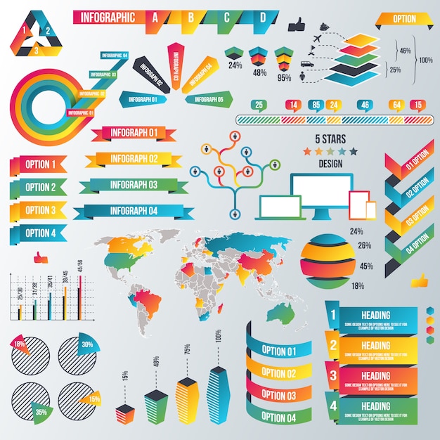 Plik wektorowy kolekcja elementów infographic