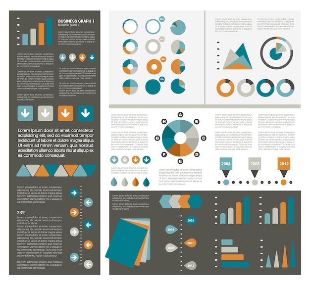 Kolekcja elementów płaskich infografiki.